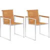 Image de vidaXL Chaises de jardin avec coussins 2 pcs. Bois massif acacia et acier
