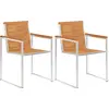 Image de vidaXL Chaises de jardin avec coussins 2 pcs. Bois massif acacia et acier