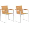 Image de vidaXL Chaises de jardin avec coussins 2 pcs. Bois massif teck et acier
