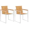 Image de vidaXL Chaises de jardin avec coussins 2 pcs. Bois massif teck et acier