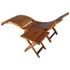 Image de vidaXL Bain de soleil avec table et support en bois massif d'acacia
