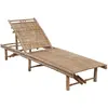 Image de vidaXL Bain de soleil de jardin avec support en bambou