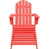 Image de vidaXL Chaise de jardin Adirondack avec repose-pieds en bois massif de sapin rouge