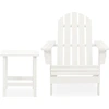 Image de vidaXL Chaise de jardin Adirondack avec table en bois massif de sapin blanc