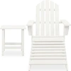 Image de vidaXL Chaise de jardin Adirondack avec repose-pieds & table en bois de sapin blanc