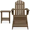 Image de vidaXL Chaise de jardin Adirondack avec repose-pieds & table en bois de sapin brun