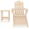 Image de vidaXL Chaise de jardin Adirondack avec pieds et table en bois massif de sapin
