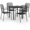Image de vidaXL Ensemble de jardin 5 pièces noir verre et acier