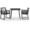 Image de vidaXL Ensemble de jardin 3 pièces PVC rotin noir