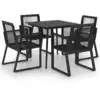 Image de vidaXL Ensemble de jardin 5 pièces PVC rotin noir