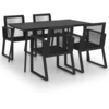 Image de vidaXL Ensemble de jardin 5 pièces PVC rotin noir