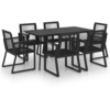 Image de vidaXL Ensemble de jardin 7 pièces PVC rotin noir