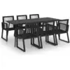 Image de vidaXL Ensemble de jardin 7 pièces PVC rotin noir