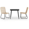 Image de vidaXL Ensemble de jardin 3 pièces Poly rotin et verre