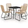 Image de vidaXL Ensemble de jardin 5 pièces Poly rotin et verre