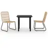 Image de vidaXL Ensemble de jardin 3 pièces Poly rotin et verre