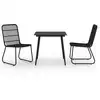 Image de vidaXL Ensemble de jardin 3 pièces Poly rotin et verre
