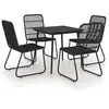 Image de vidaXL Ensemble de jardin 5 pièces Poly rotin et verre