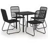 Image de vidaXL Ensemble de jardin 5 pièces Poly rotin et verre