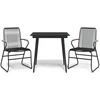 Image de vidaXL Ensemble de jardin 3 pièces noir rotin PVC