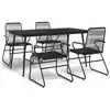 Image de vidaXL Ensemble de jardin 5 pièces noir rotin PVC