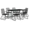 Image de vidaXL Ensemble de jardin 7 pièces noir rotin PVC