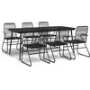 Image de vidaXL Ensemble de jardin 7 pièces noir rotin PVC