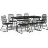 Image de vidaXL Salon de jardin 9 pièces noir rotin PVC