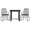 Image de vidaXL Ensemble de jardin 3 pièces noir rotin PVC