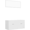 Image de vidaXL Ensemble de meubles de salle de bain 2 pièces blanc en bois composite
