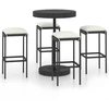 Image de vidaXL Ensemble bar de jardin 5 pièces avec coussins Poly rotin noir