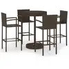 Image de vidaXL Ensemble bar de jardin 5 pièces poly rotin brun