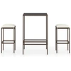 Image de vidaXL Ensemble bar de jardin 3 pièces avec coussins Poly rotin brun