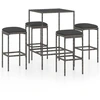 Image de vidaXL Ensemble bar de jardin 5 pièces avec coussins Poly rotin gris