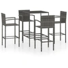 Image de vidaXL Ensemble bar de jardin 5 pièces Poly rotin gris