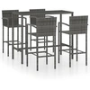 Image de vidaXL Ensemble bar de jardin 5 pièces Poly rotin gris