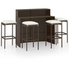 Image de vidaXL Ensemble bar de jardin 5 pièces avec coussins Marron