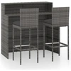 Image de vidaXL Ensemble bar de jardin 3 pièces avec coussins Gris