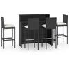 Image de vidaXL Ensemble bar de jardin 5 pièces avec coussins Noir