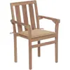Image de vidaXL Chaises de jardin 2 pcs. avec coussin beige teck massif