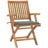 Image de vidaXL Chaises de jardin 2 pcs. avec coussins gris teck massif