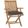 Image de vidaXL Chaises de jardin 2 pcs avec coussins anthracite bois massif teck