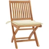 Image de vidaXL Chaises de jardin 2 pcs. avec coussins Cremen teck massif