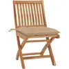 Image de vidaXL Chaises de jardin 2 pcs. avec coussin beige teck massif