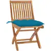 Image de vidaXL Chaises de jardin 2 pcs. avec coussins bleu clair en teck massif