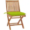 Image de vidaXL Chaises de jardin 2 pcs. avec coussins vert clair en teck massif