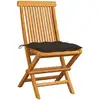 Image de vidaXL Chaises de jardin avec coussins Taupe 2 pcs. Bois massif teck