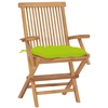 Image de vidaXL Chaises de jardin avec coussins vert clair 2 pcs. Bois massif teck