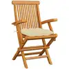Image de vidaXL Chaises de jardin avec coussins blanc crème 6 pcs. Bois massif teck