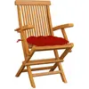 Image de vidaXL Chaises de jardin avec coussins rouges 6 pcs. Bois massif teck